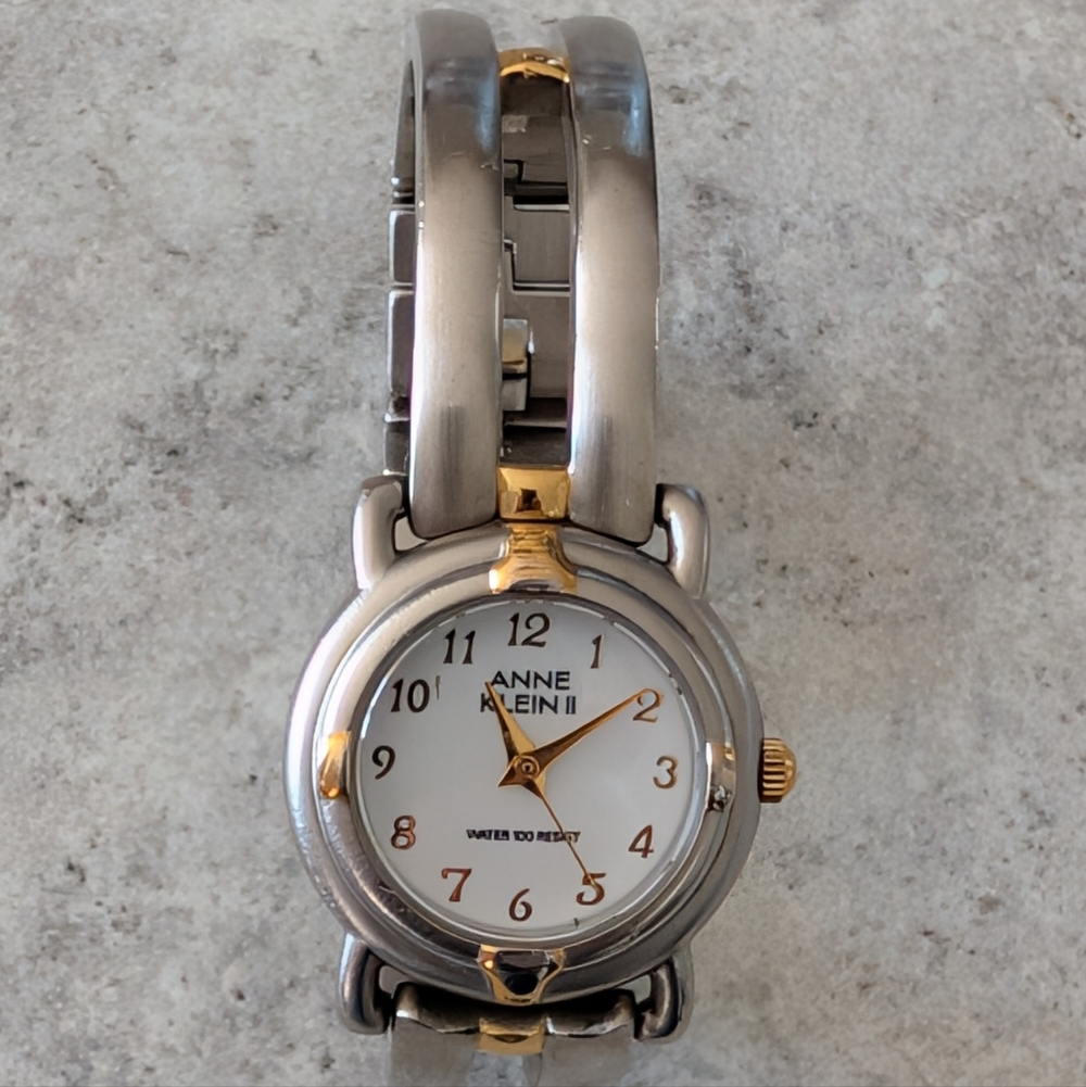 Anne Klein Two-Tone Silver and Gold Watch In Working Condition - Picture 3 of 8